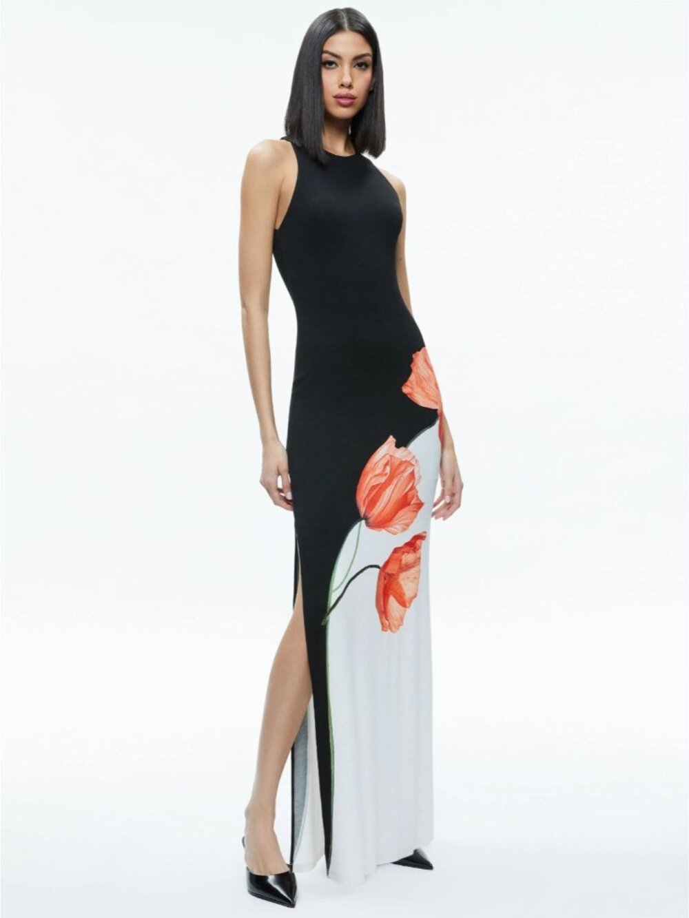 Alice + Olivia Pania Racerback Floral Maxi Dress 0 NWT $495